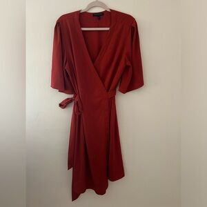 Banana Republic Wrap Dress In Orange/Rust , Size 14